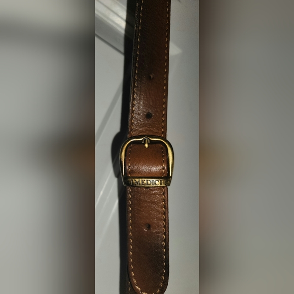 I Medici of Florence Vintage Italian Leather Satchel Handbag in Antique Cognac - Picture 11 of 16